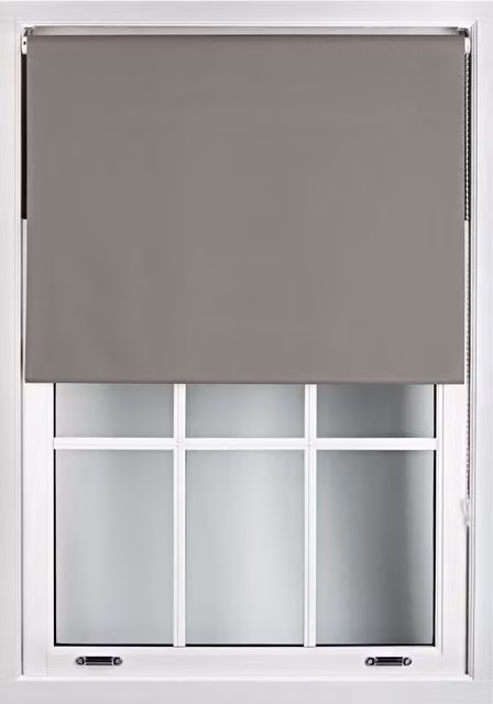 Furnished Dark Grey Blackout Roller Blinds, Thermal Insulating and UV Resistant Polyester Window Shade, Width: 110 cm, Height: 165 cm