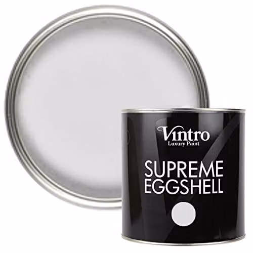 Vintro Eggshell and Satin Furniture Paint for Walls, Wood and Trim, Chrysler Light Grey, 2.5 l