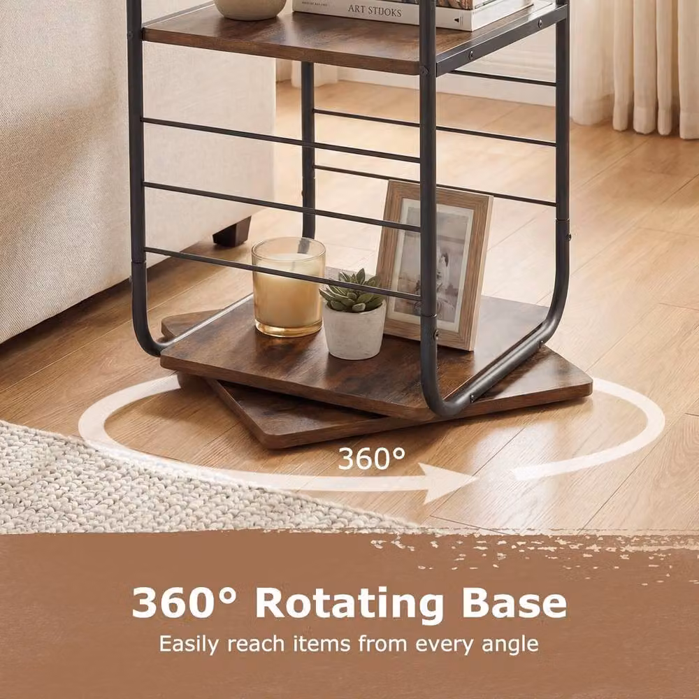 VOGREX Freestanding Rotating Metal Display Rack in Brown – 3