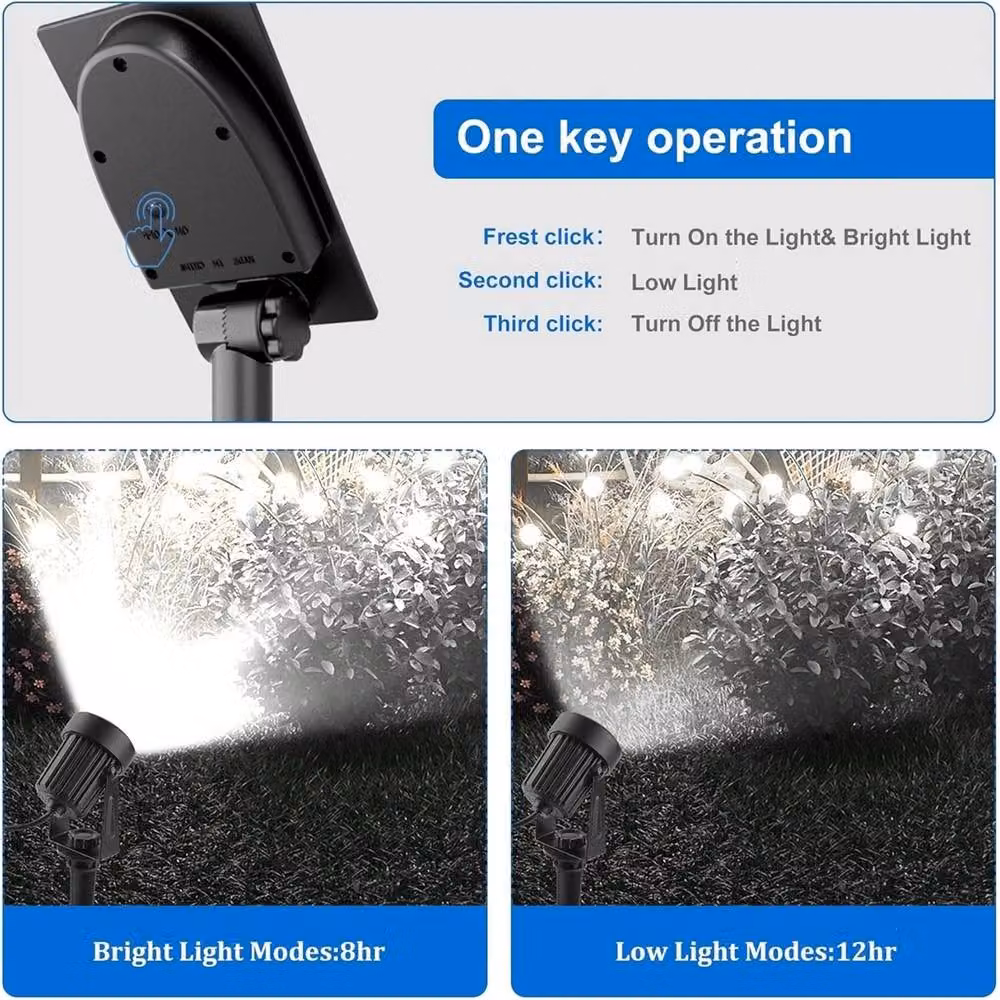 SPETLEK 6-in-1 Solar LED Outdoor Landscape Garden Spot Lights in Black – 5