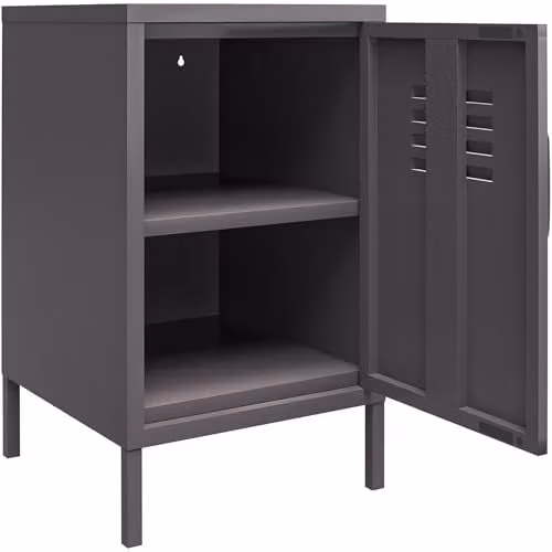 DHP Furniture Bradford Industrial Metal Locker End Table in Grey, W/D/H: 38.0 x 40.0 x 68.99 cm – 5