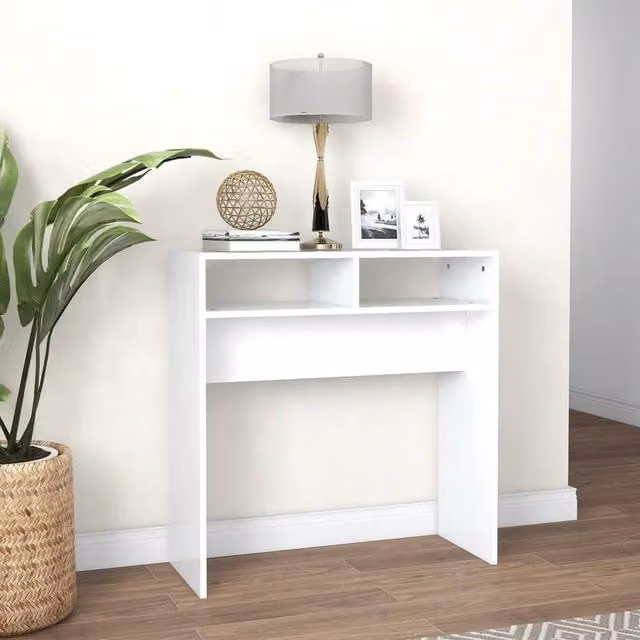 Berkfield Home Decorative Console Table in White, W/D/H: 78 x 30 x 80 cm
