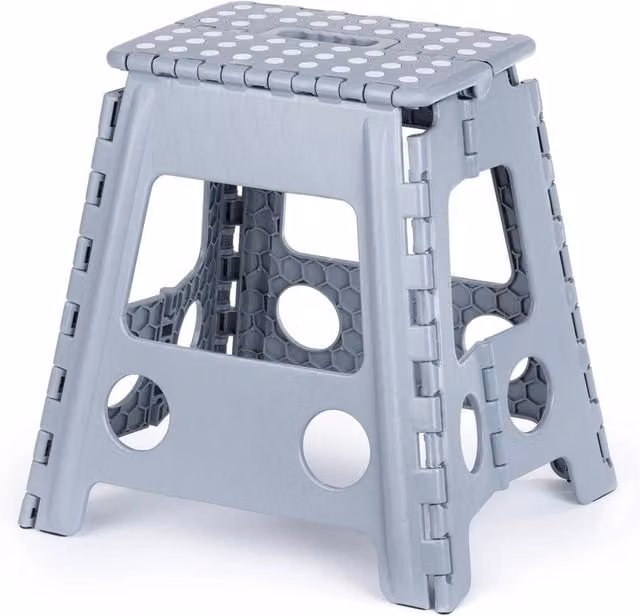 Nordara Large Foldable Plastic Step Stool in Grey – 1