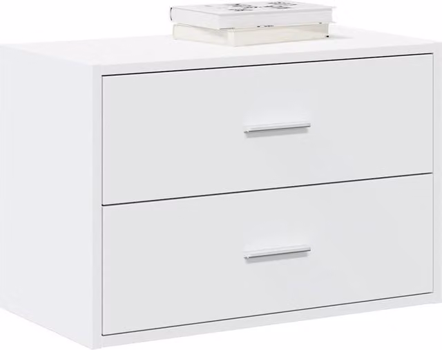 Berkfield Home White Cabinet with 2 Drawers, W/D/H: 60 x 31 x 40 cm