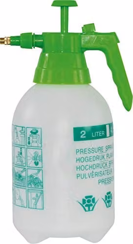 St Helens Home & Garden Manual Pump Action Pressure Sprayer with Adjustable Nozzle, 2 Litre Capacity, White and Green