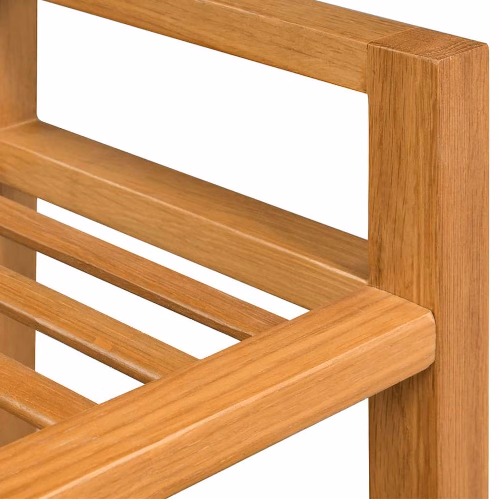 Berkfield Home 2-Shelf Solid Oak Wood Shoe Rack in Brown, W/D/H: 50 x 27 x 40 cm – 2