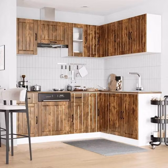 Berkfield Home Kalmar 11 Piece Kitchen Cabinet Set in Smoked Oak Brown Engineered Wood