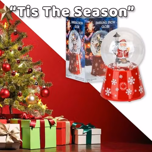 VFM e-Store Christmas Snow Globe Light Up Blower Decoration in Pink and Red, W/D/H: 18 x 12 x 12 cm – 6