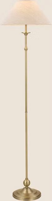 Laura Ashley Ludchurch Metal Floor Lamp in Antique Brass with Beige Fabric Shade