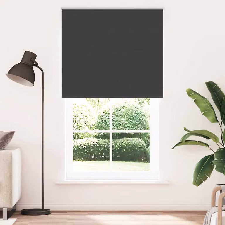 Berkfield Home Blackout Roller Blind, Black Polyester, W: 135 cm, H: 230 cm