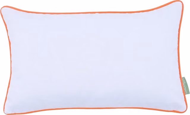 Gardenista White Rectangular Pillow with Orange Piping and Stain Repellent Cover