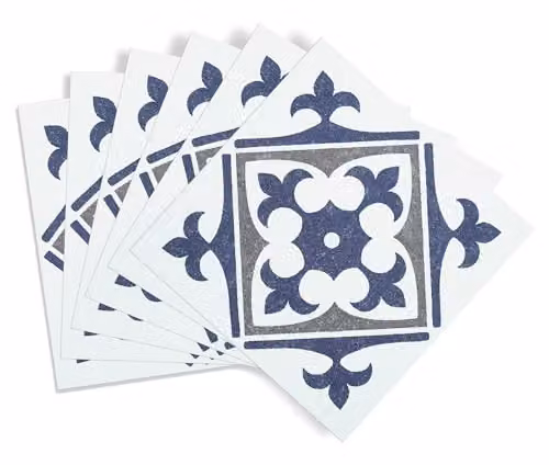d-c-fix Set of 6 Geometric Nadia Blue Adhesive Tile Stickers, W/D/H: 15 x 15 x 15 cm – 2