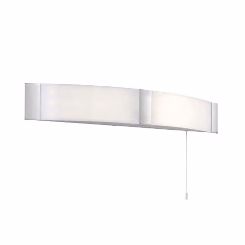 Netlighting Onan Modern LED Bathroom Wall Light in Chrome and White with Glass, IP44 Rated – 1