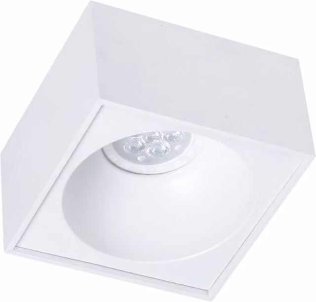 Milagro Bali Square Surface Mounted Spotlight in White, 1xGU10 Aluminium
