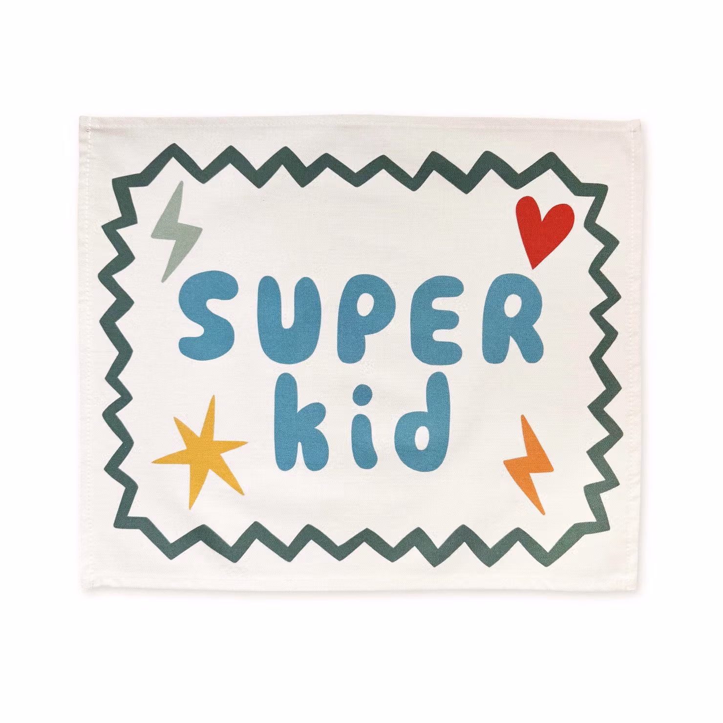 Kid of the Village Super Kid Hanging Textile Banner, Blue and Multicolour, W: 40 cm, H: 50 cm – 2