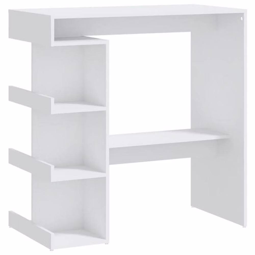 Berkfield Home Modern Bar Table with Storage Rack, White, W: 100 cm, D: 50 cm, H: 101.5 cm – 2