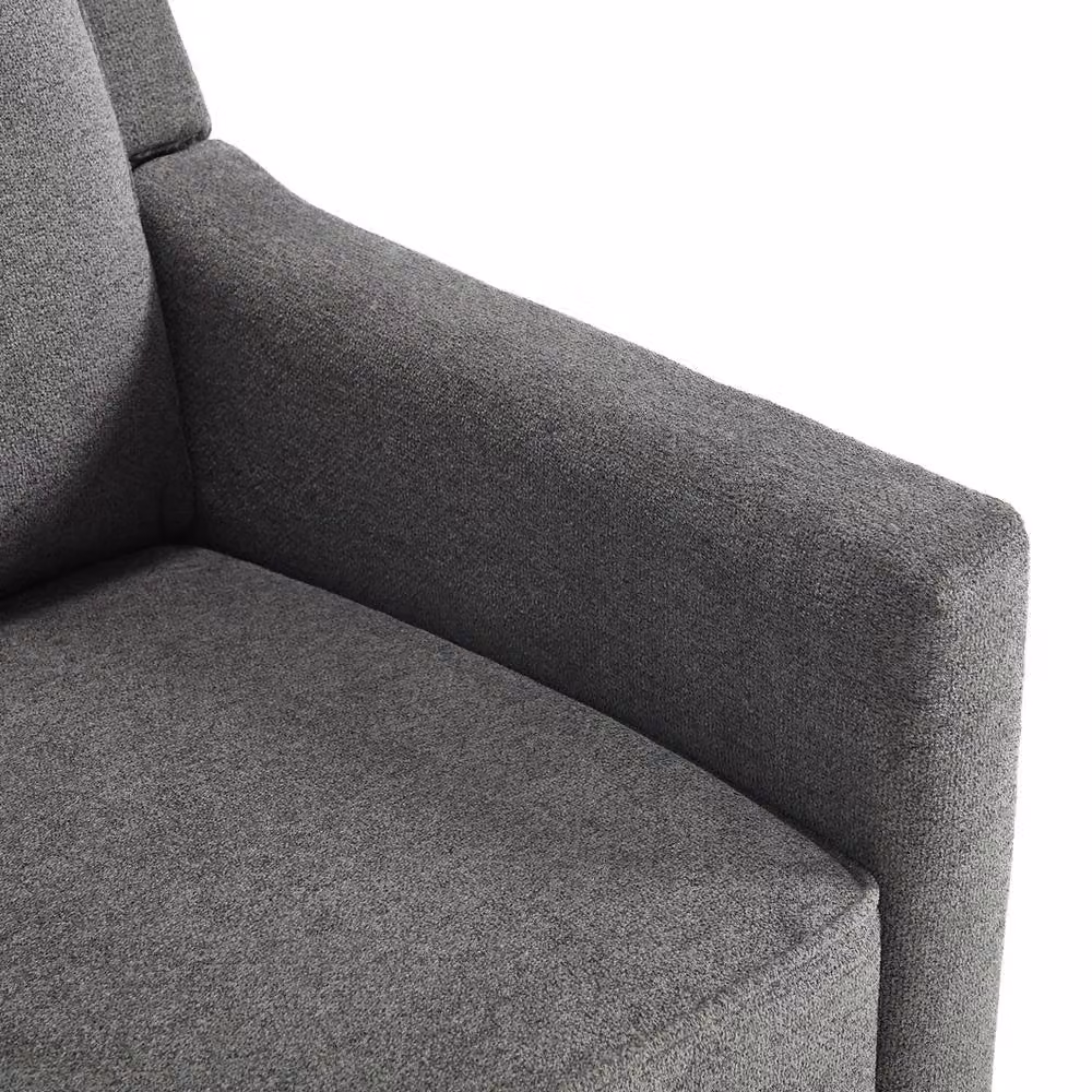Living and Home Grey Velvet Single Recliner Sofa with Armrests – 4