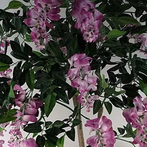 Leaf Design UK Realistic Artificial Pink Wisteria Tree, H 150 cm x W 60 cm x D 60 cm – 5