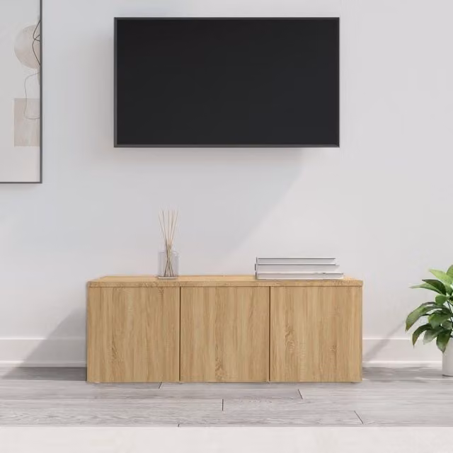 Berkfield Home Sonoma Oak TV Cabinet in Brown, W: 80 cm, D: 34 cm, H: 30 cm