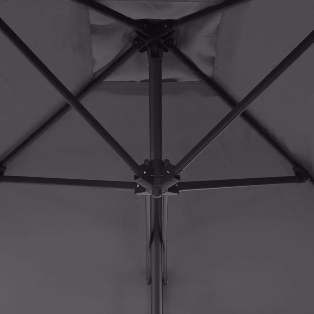 Berkfield Home Outdoor Parasol with Steel Pole, Anthracite and Black, W/D/H: 250 x 250 x 230 cm – 2