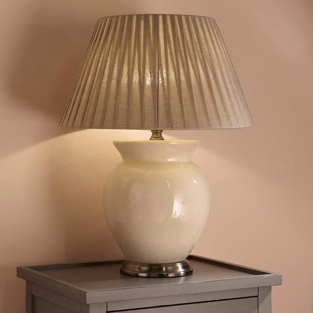 Pacific Lifestyle Ceramic Table Lamp in Beige and Yellow