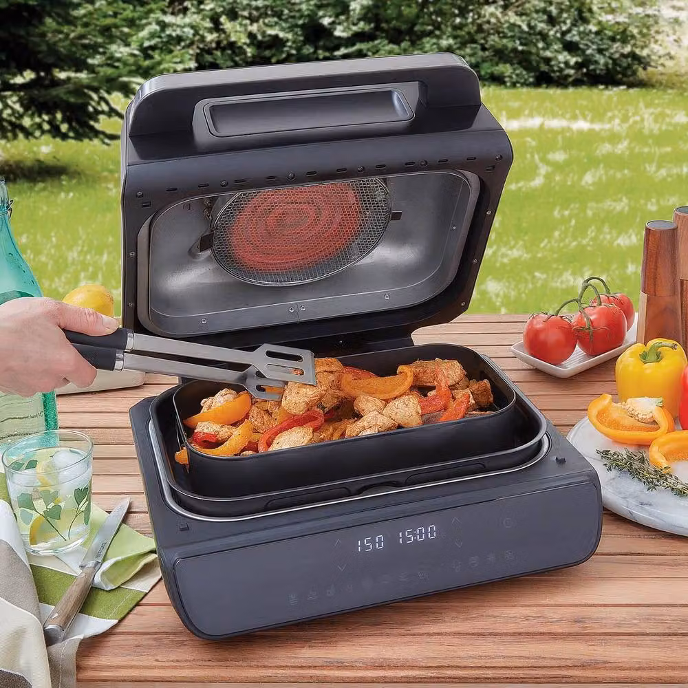 Basilico 2-in-1 Electric Grill and Air Fryer, 1800W, Black – 2