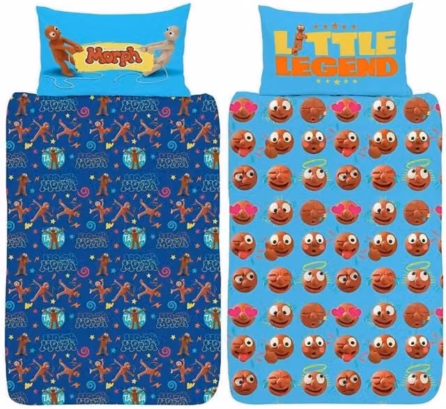 Morph Little Legend Childrens Duvet Cover and Pillowcase Set in Blue, Brown and Yellow