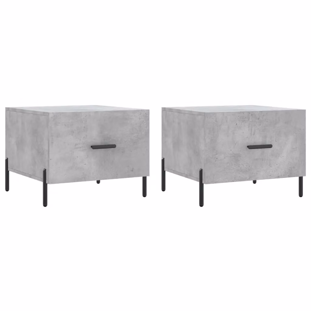 Berkfield Home Set of 2 Square Coffee Tables in Concrete Grey, W/D/H: 50 x 50 x 40 cm – 2
