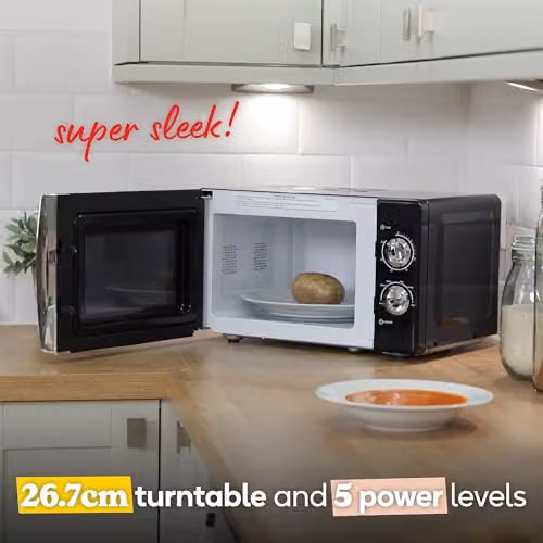 Russell Hobbs RHMM701B 17L 700W Solo Manual Countertop Microwave in Black – 6