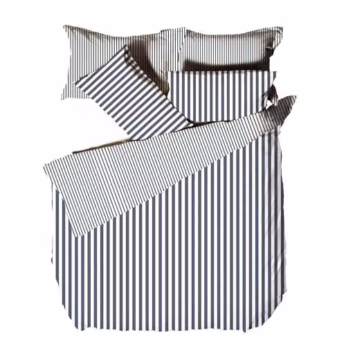 Riva Home Yard Hebden Scandinavian Striped 100% Cotton Duvet Cover Set in Blue, W/D/H: 180 x 200 cm – 2