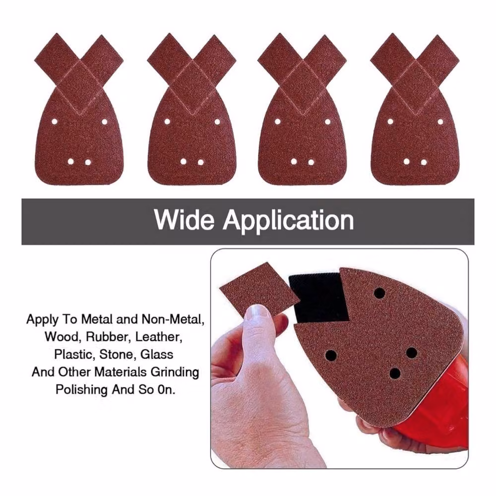 VOGREX 40-Piece Mixed Mouse Sanding Sheets in Red for Black and Decker Palm Sander Pads – 3