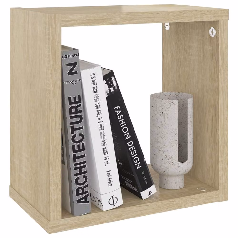 Berkfield Home Wall Cube Shelves, 4 Piece Sonoma Oak Set in Brown, W/D/H: 26 x 15 x 26 cm – 2