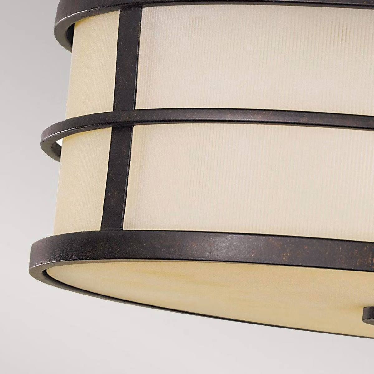 Netlighting Fusion 3 Light Flush Mount Ceiling Light in Bronze with Amber Glass – 2