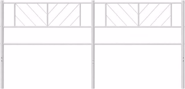 Berkfield Home Modern Matt White Metal Headboard, Width: 200 cm