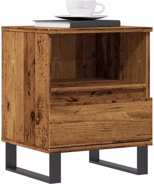 Berkfield Home Bedside Cabinet in Brown Old Wood, W/D/H: 40 x 35 x 50 cm – 1