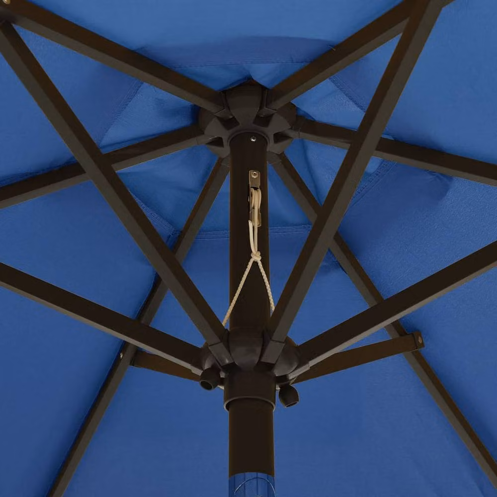 Berkfield Home Aluminium Parasol with LED Lights in Azure Blue, W: 200 cm, H: 211 cm – 2