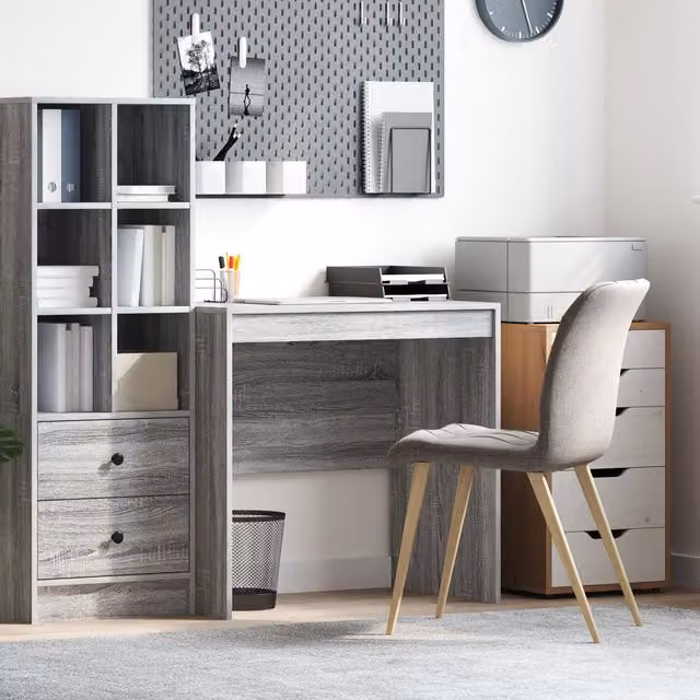 Berkfield Grey Sonoma Writing Desk W: 80 cm, D: 50 cm, H: 76 cm