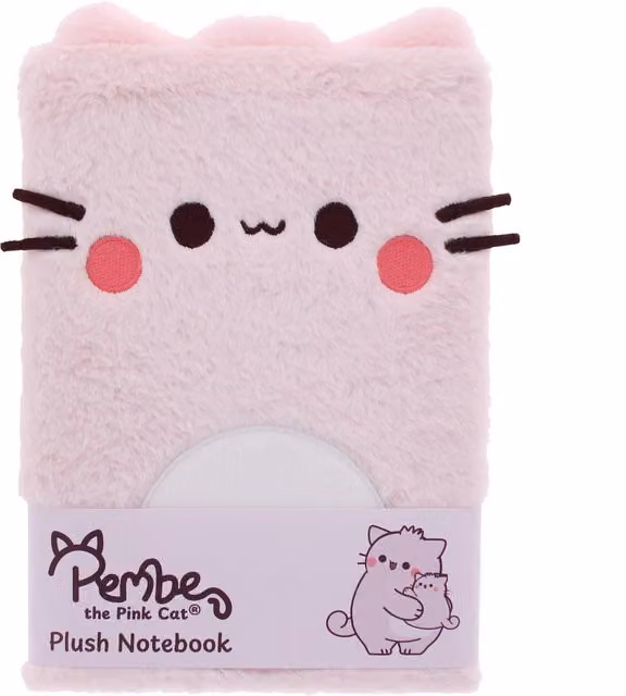 Pink Plush A5 Lined Notebook with 80 Sheets