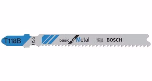 Bosch T 118 B Basic HSS Metal Jigsaw Blades, Silver, Pack of 5 – 1