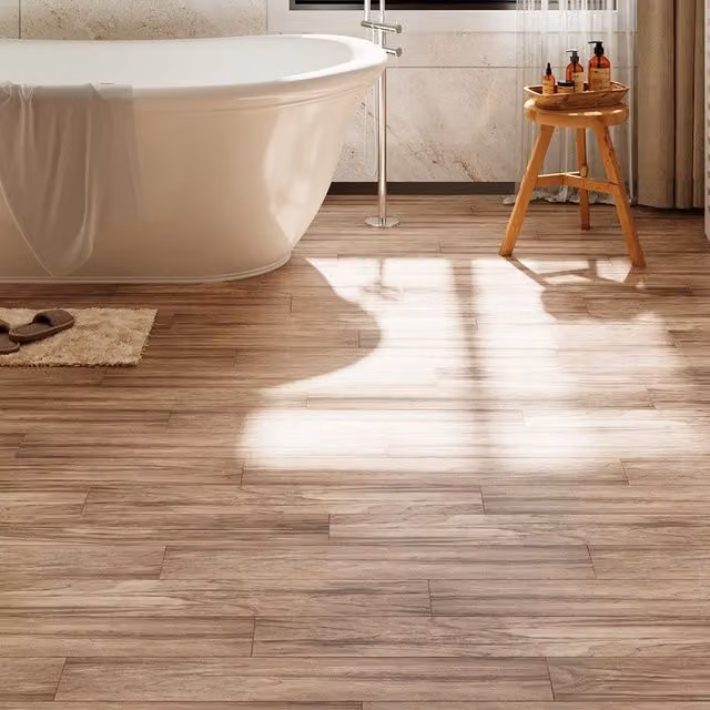 Darphe 36-Piece Self-Adhesive Wood-Look PVC Flooring Planks in Brown