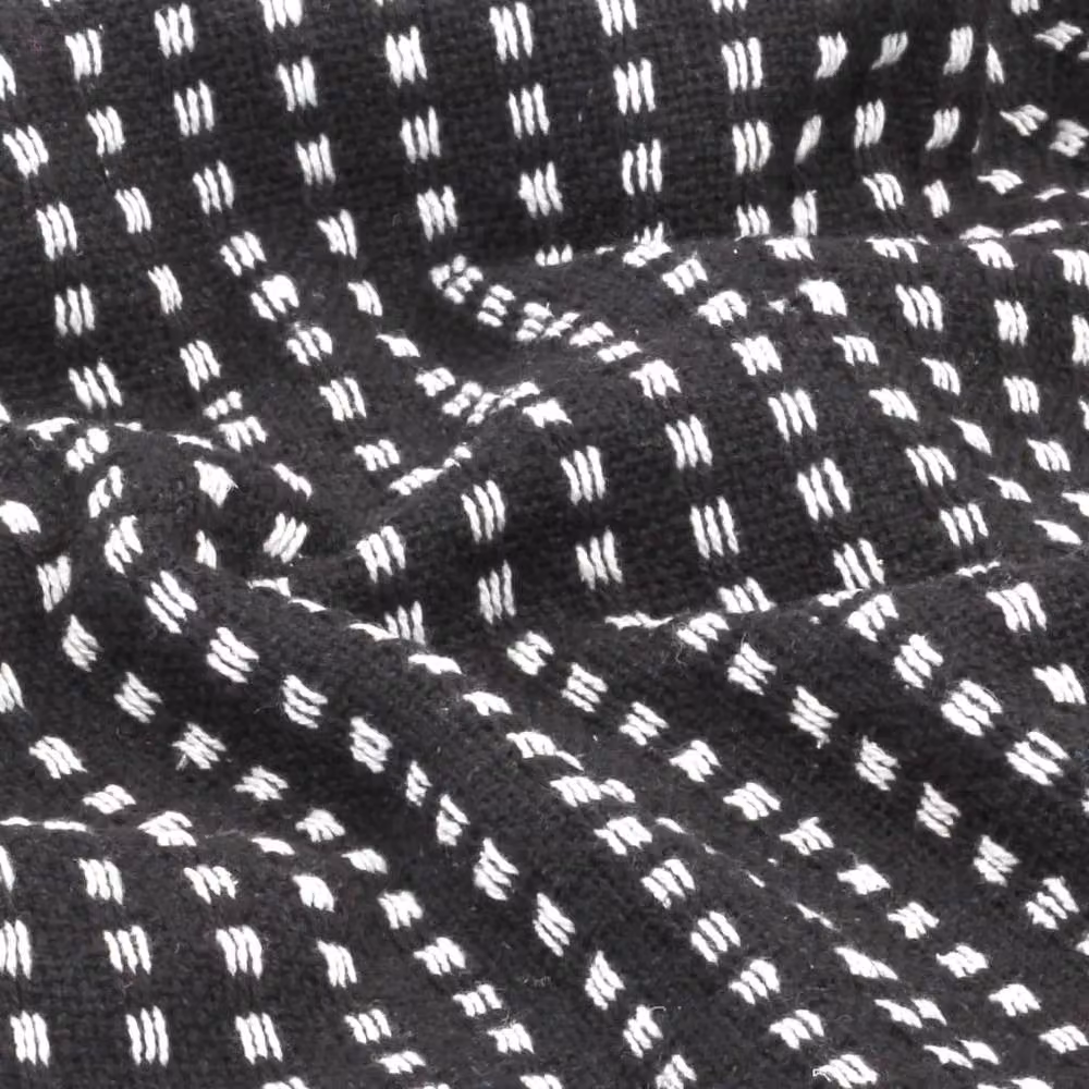 Berkfield Home Cotton Throw with Fringes, Black, W: 160 cm, D: 210 cm – 4