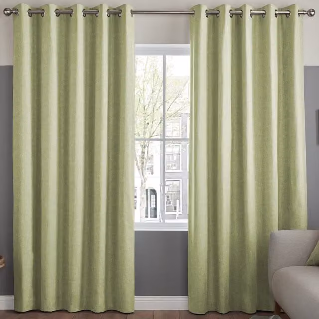 Terrys Positano Made to Measure Blackout Eyelet Curtain Panel in Green