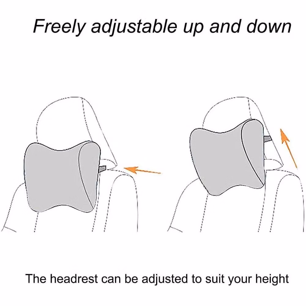 NESTLUNE Memory Foam Car Seat Headrest Pillow in Black – 6