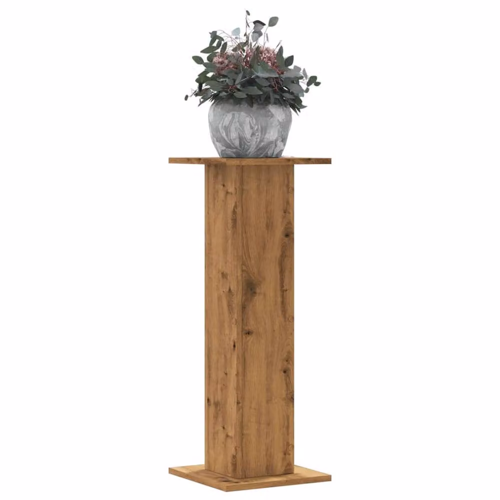Berkfield Home Set of 2 Artisan Oak Plant Stands in Brown, W/D/H: 30 x 30 x 80 cm – 2