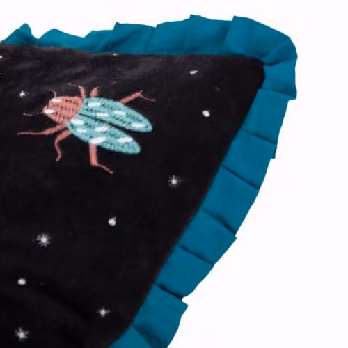Wylder Tropics Darkling Beetles Embroidered Velvet Cushion in Black, W/D/H: 50 x 50 x 50 cm – 4