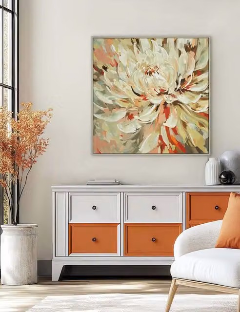 Gallery Direct Loved Up Multicolour Floral Square Framed Canvas Wall Art
