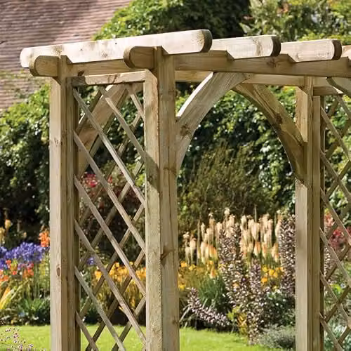 Forest Garden Ultima Pergola Arch Brown Wood Trellis Side Panel H: 182 cm, W: 130 cm – 4
