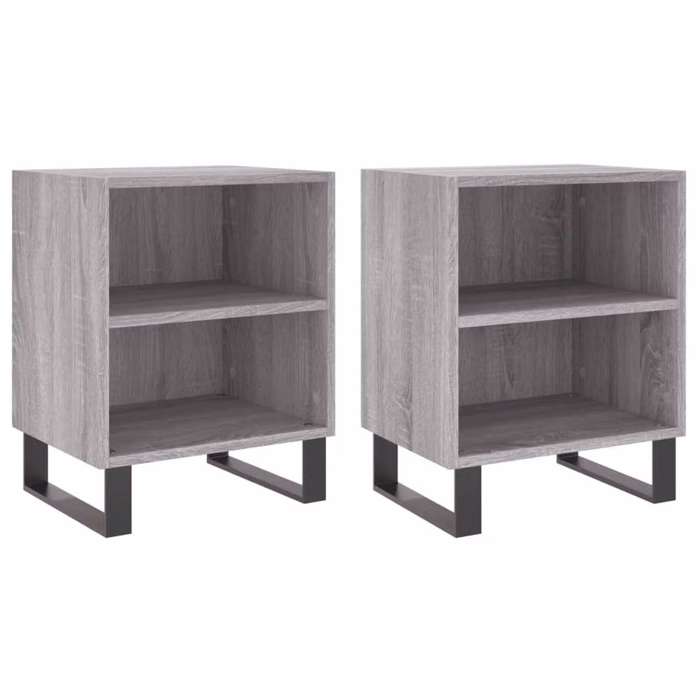 Berkfield Home Elegant Bedside Cabinets, 2 Piece Set, Grey Sonoma, W/D/H: 40 x 30 x 50 cm – 2