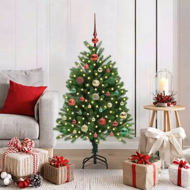 Berkfield Home Green PE Christmas Tree with 150 LEDs and Stand, Height: 120 cm
