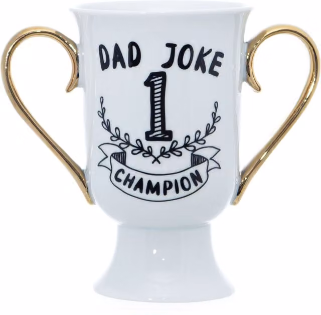 Boxer Gifts Dad Trophy Mug in White and Gold